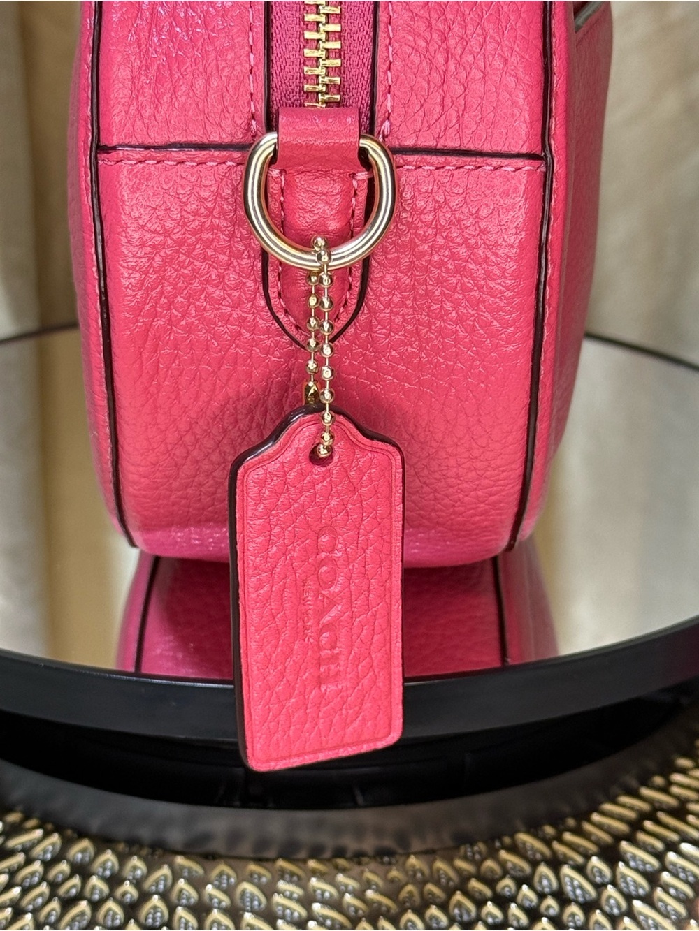 Coach Horse & Carriage Embossed Oval Crossbody – Pink (C4056) - Picture 5 of 11